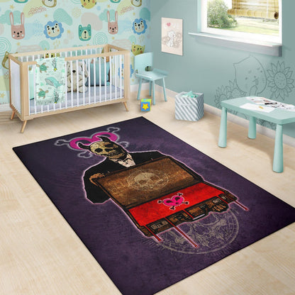 Skull Area Rug - Choose A Sign Skeleton Satan Wearing Suit Rugs Home Decor