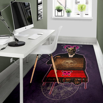 Skull Area Rug - Choose A Sign Skeleton Satan Wearing Suit Rugs Home Decor
