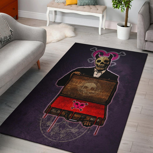 Skull Area Rug - Choose A Sign Skeleton Satan Wearing Suit Rugs Home Decor