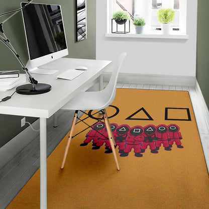 Squid Game Movie Area Rug - Squid Workers Squad Group Contact Card  Rugs Home Decor