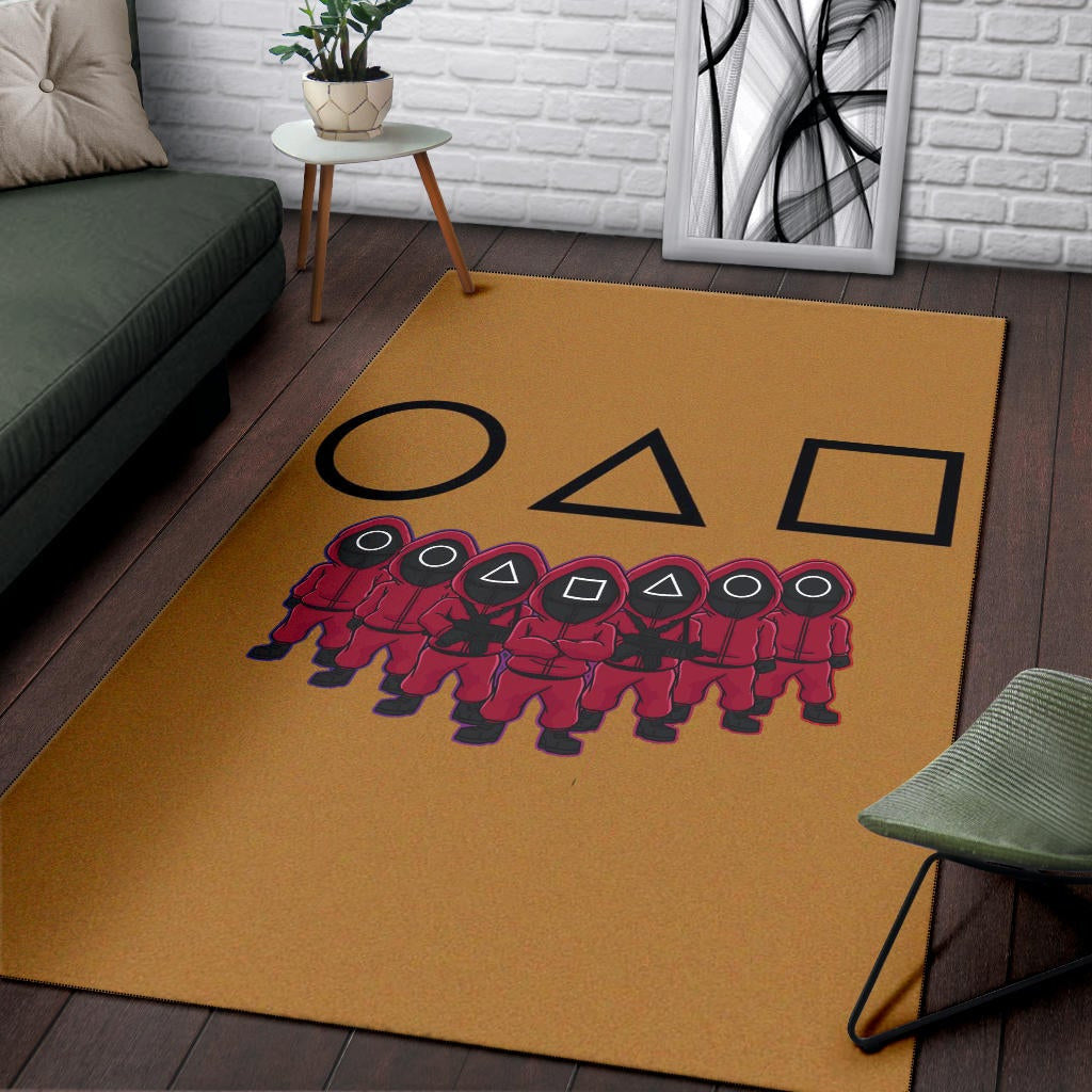 Squid Game Movie Area Rug - Squid Workers Squad Group Contact Card  Rugs Home Decor