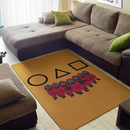 Squid Game Movie Area Rug - Squid Workers Squad Group Contact Card  Rugs Home Decor