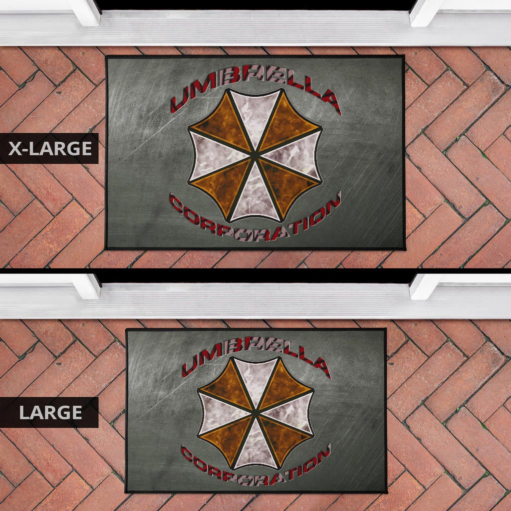 Resident Evil Game Door Mat - Umbrella Corp Symbol Old War Army Style Door Mat Home Decor