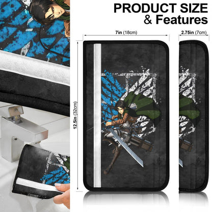 Attack On Titan Anime Seat Belt Covers AOT Levi Ackerman Attack Watercolor Wings Of Freedom Smoking Belt Covers