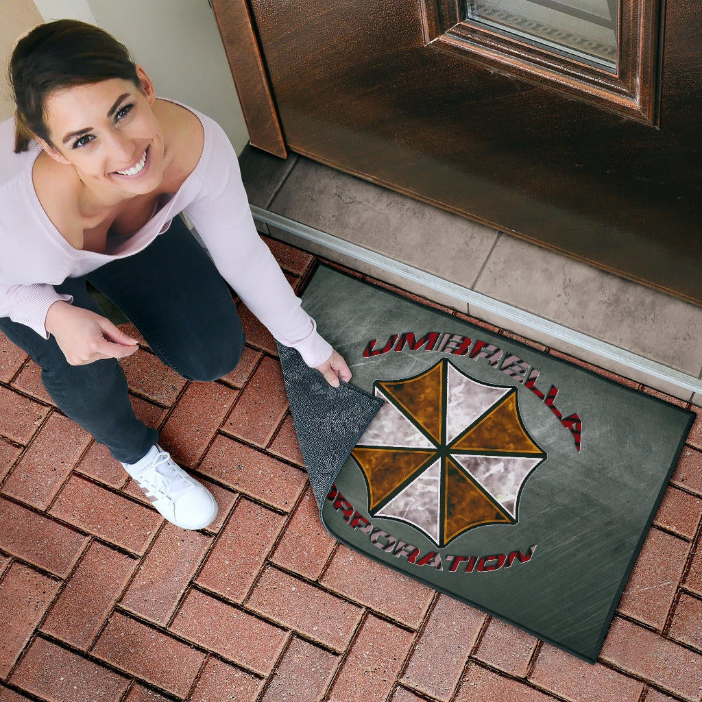 Resident Evil Game Door Mat - Umbrella Corp Symbol Old War Army Style Door Mat Home Decor
