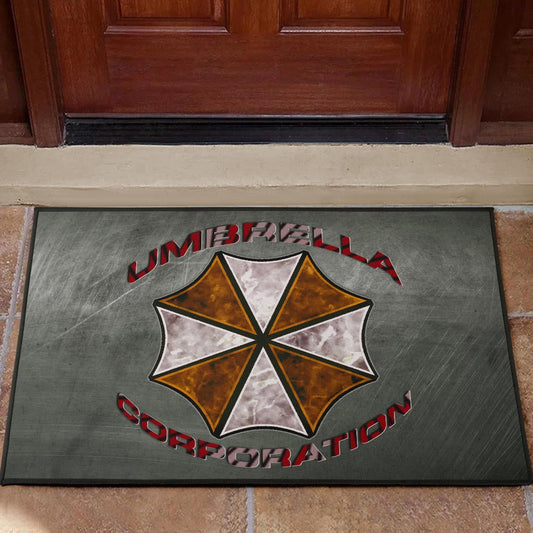 Resident Evil Game Door Mat - Umbrella Corp Symbol Old War Army Style Door Mat Home Decor