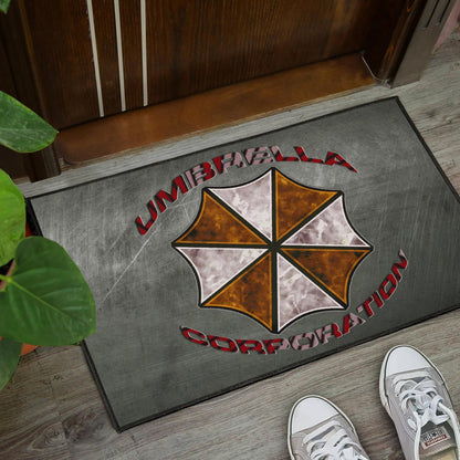 Resident Evil Game Door Mat - Umbrella Corp Symbol Old War Army Style Door Mat Home Decor