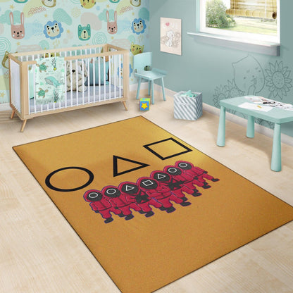 Squid Game Movie Area Rug - Squid Workers Squad Group Contact Card  Rugs Home Decor