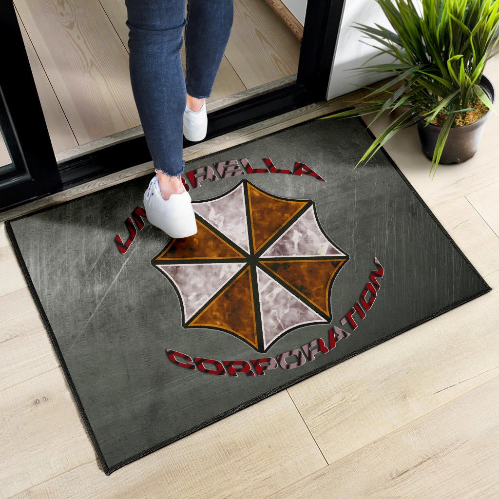 Resident Evil Game Door Mat - Umbrella Corp Symbol Old War Army Style Door Mat Home Decor