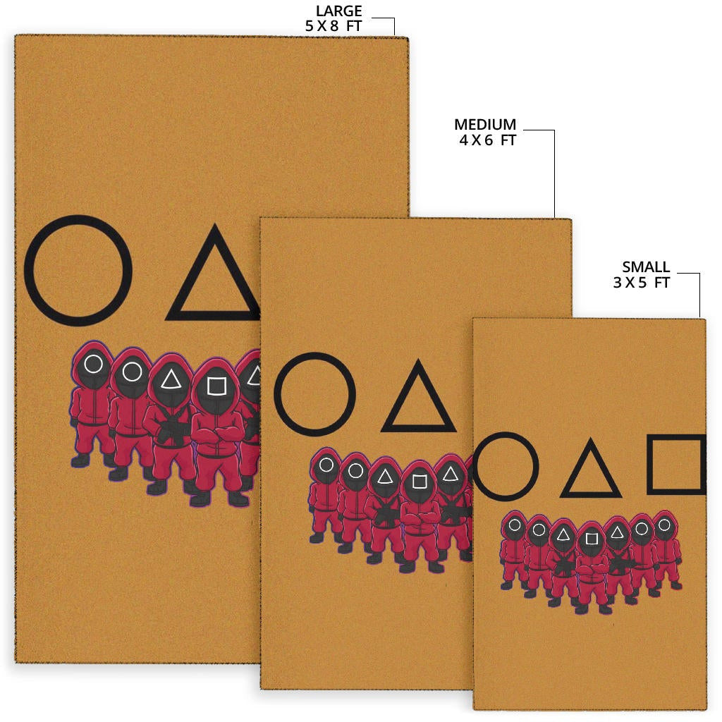 Squid Game Movie Area Rug - Squid Workers Squad Group Contact Card  Rugs Home Decor
