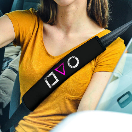 Squid Game Movie Seat Belt Covers Round Square Triangle Symbol Dot Style Belt Covers