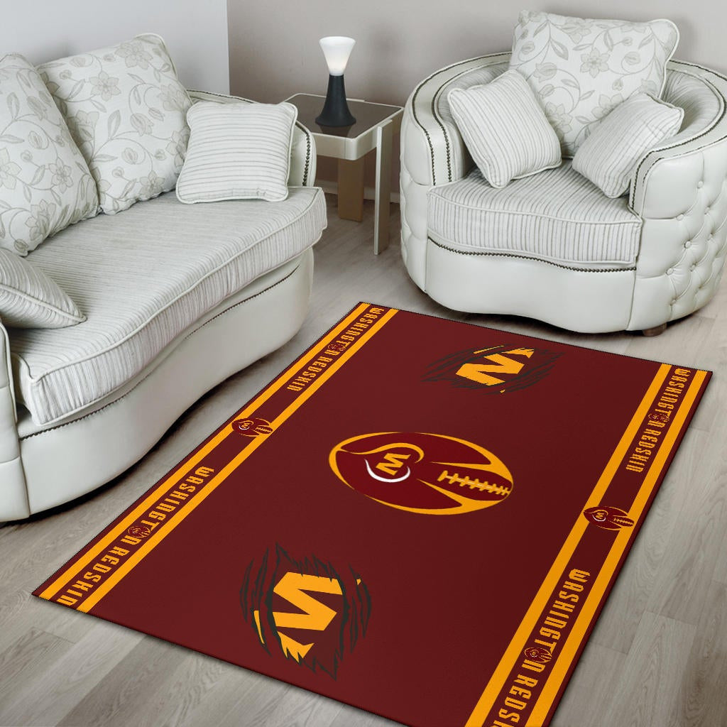 American Football Team Area Rug - Washington Redskin Rugby Ball W Patterns Rugs Home Decor