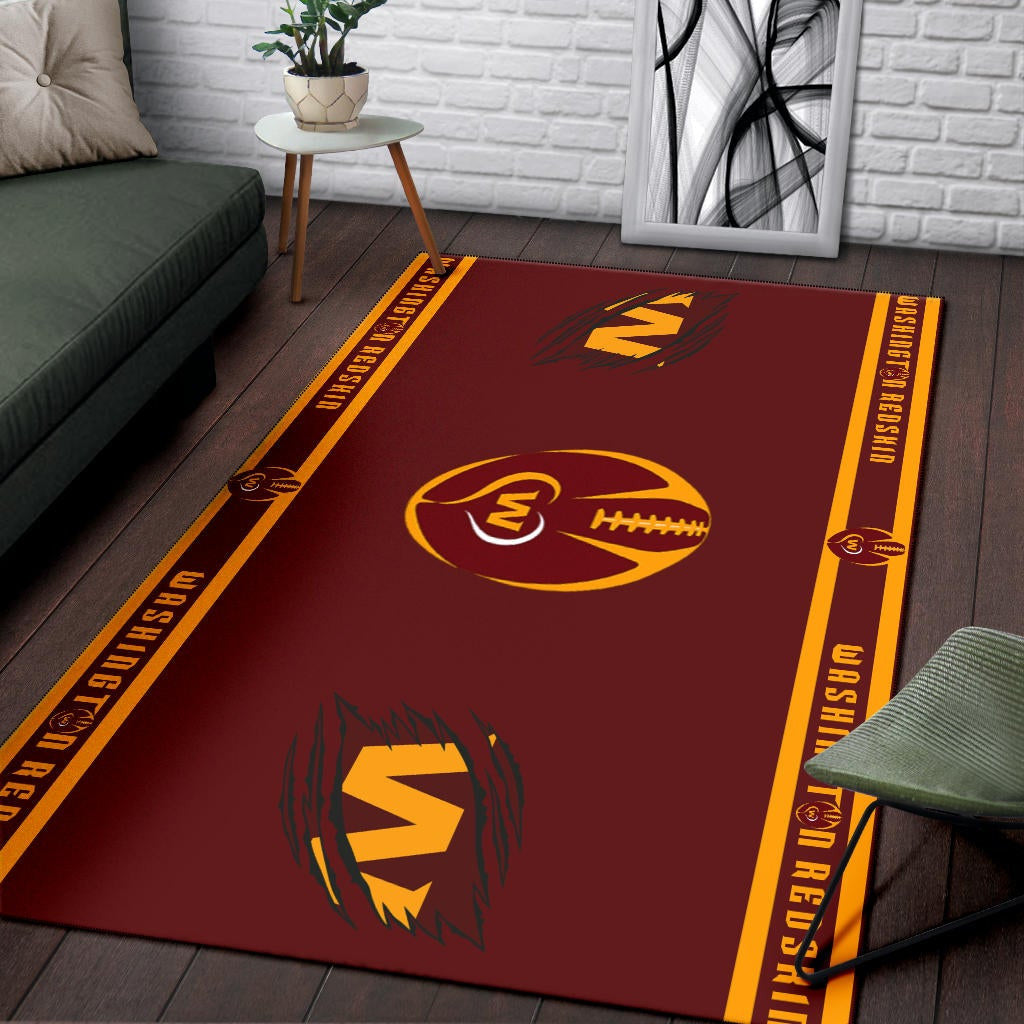 American Football Team Area Rug - Washington Redskin Rugby Ball W Patterns Rugs Home Decor