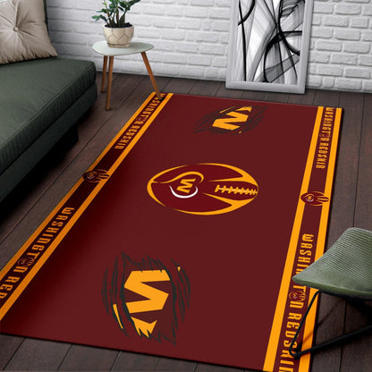 American Football Team Area Rug - Washington Redskin Rugby Ball W Patterns Rugs Home Decor