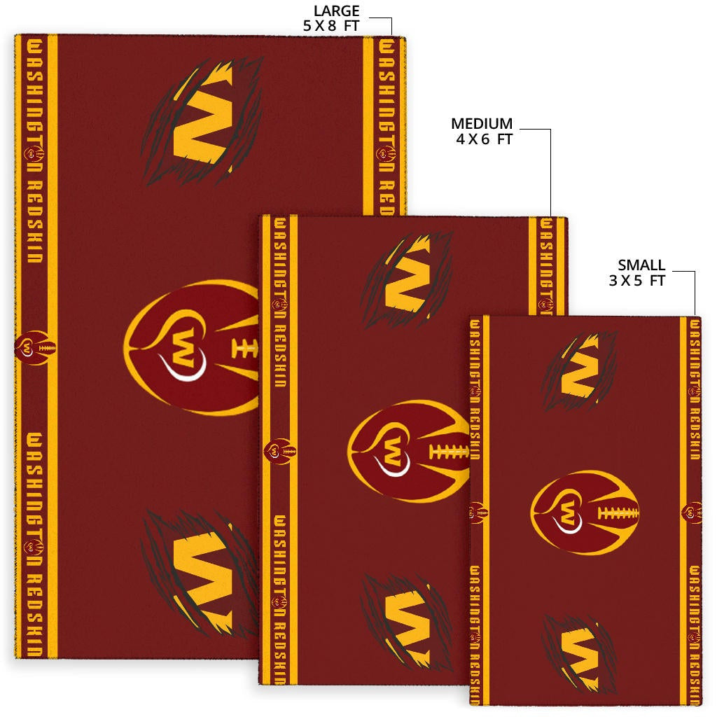 American Football Team Area Rug - Washington Redskin Rugby Ball W Patterns Rugs Home Decor
