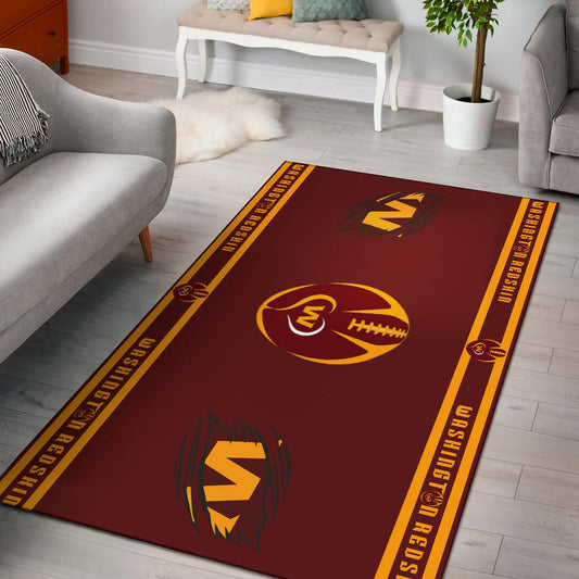 American Football Team Area Rug - Washington Redskin Rugby Ball W Patterns Rugs Home Decor