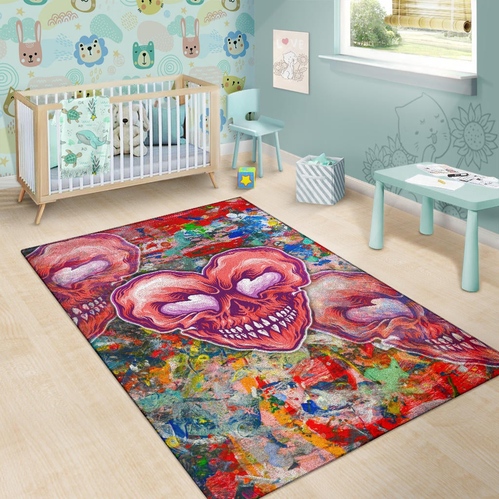 Valentine Area Rug - Devil Heart Smiling Face Patterns Rugs Home Decor