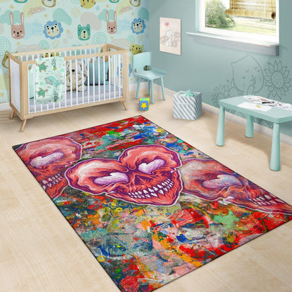 Valentine Area Rug - Devil Heart Smiling Face Patterns Rugs Home Decor