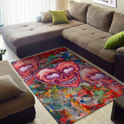Valentine Area Rug - Devil Heart Smiling Face Patterns Rugs Home Decor