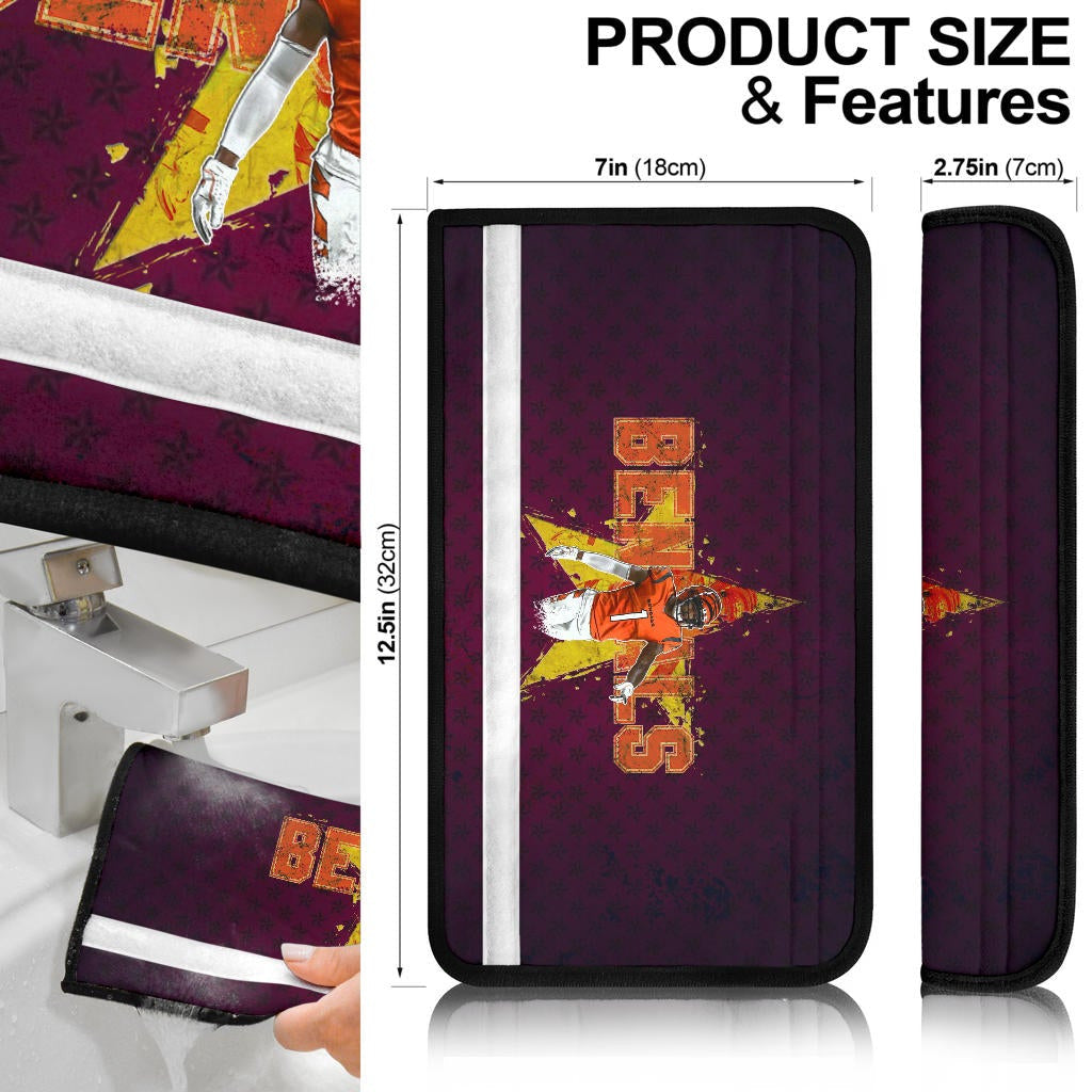 Cincinnati Bengals American Football Team Seat Belt Covers Ja'Marr Chase Yellow Star Grrr Bengal Belt Covers