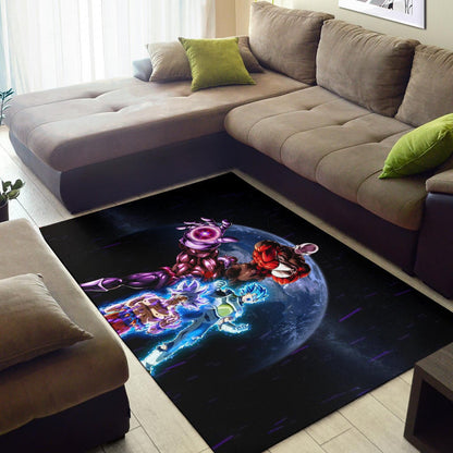 Dragon Ball Anime Area Rug - DB Goku Vegeta Vs Jiren Destruction Toppo Rugs Home Decor