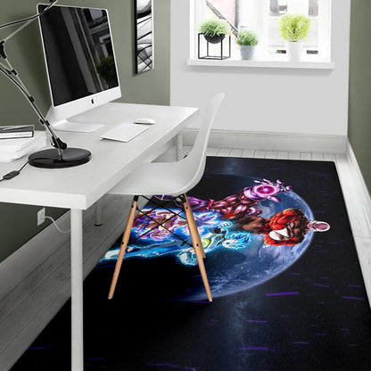 Dragon Ball Anime Area Rug - DB Goku Vegeta Vs Jiren Destruction Toppo Rugs Home Decor