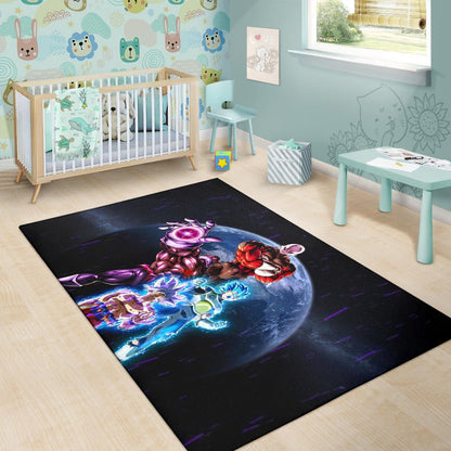 Dragon Ball Anime Area Rug - DB Goku Vegeta Vs Jiren Destruction Toppo Rugs Home Decor