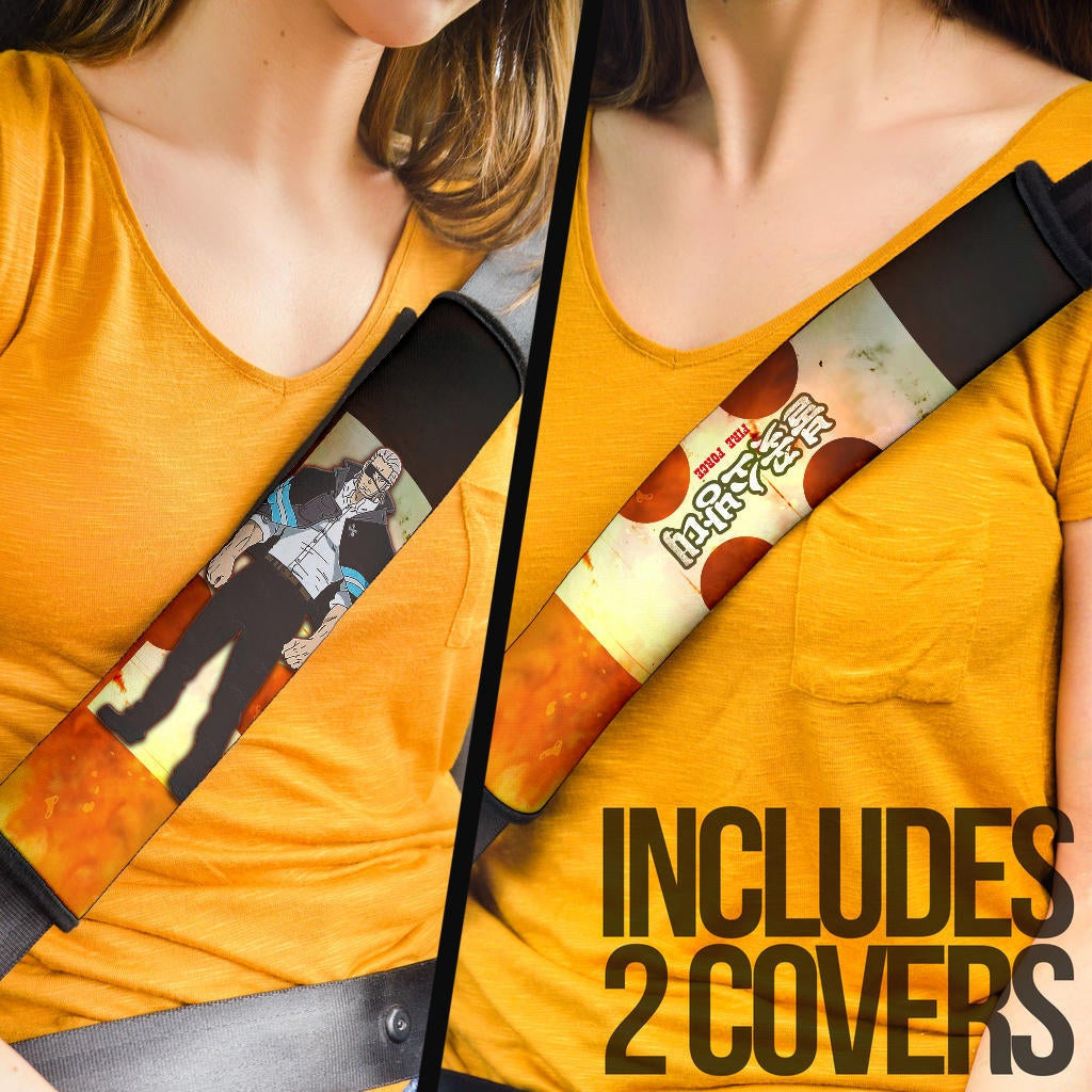 Fire Force Anime Seat Belt Covers Leonardo Barns No Emotion Standing In Fire Belt Covers