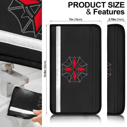 Resident Evil Game Seat Belt Covers - Umbrella Corporation Symbol Artwork Belt Covers