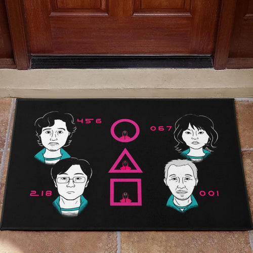 Squid Game Movie Door Mat - Round Square Triangle Squid Workers Main Players Artwork Door Mat Home Decor