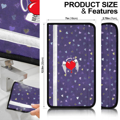 Valentine Seat Belt Covers Heart Wings With Halo Romantic Valentine Night Belt Covers