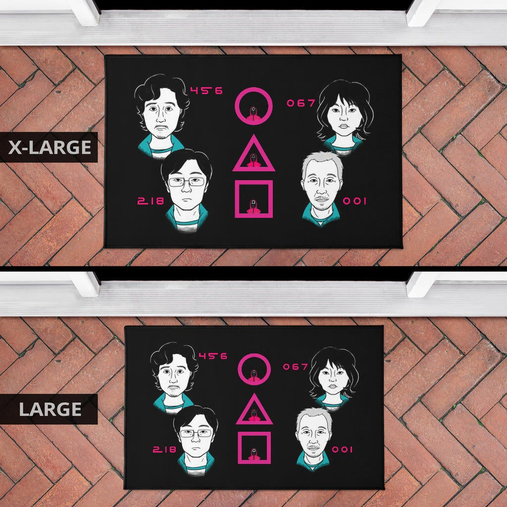 Squid Game Movie Door Mat - Round Square Triangle Squid Workers Main Players Artwork Door Mat Home Decor