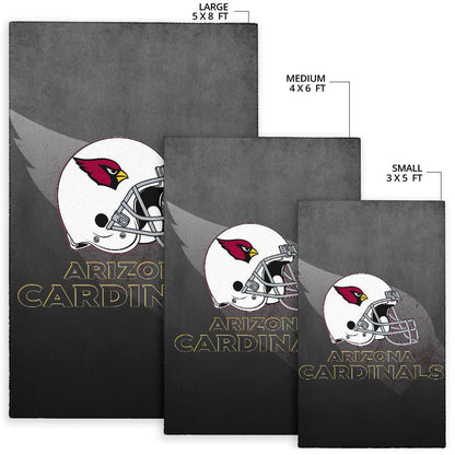American Football Team Area Rug - Arizona Cardinals Grey Silhouette White Helmet Rugs Home Decor