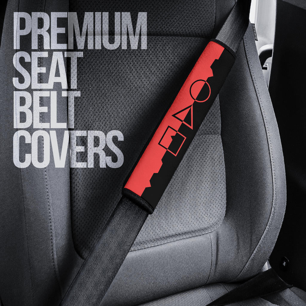 Squid Game Movie Seat Belt Covers - Dalgona Challenge Round Square Triangle Umbrella Belt Covers