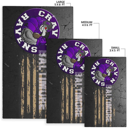 Baltimore Ravens American Football Team Area Rug Crazy Muscle Raven Smiling Broken Grey Wall Rugs Home Decor