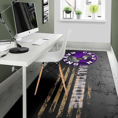 Baltimore Ravens American Football Team Area Rug Crazy Muscle Raven Smiling Broken Grey Wall Rugs Home Decor