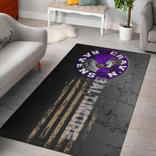 Baltimore Ravens American Football Team Area Rug Crazy Muscle Raven Smiling Broken Grey Wall Rugs Home Decor