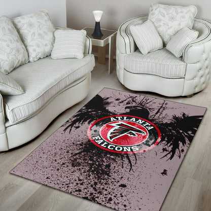 American Football Team Area Rug - Atlanta Falcons Watercolor Paint Rise Up Bird Rugs Home Decor