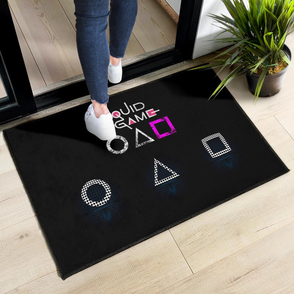 Squid Game Movie Door Mat Round Square Triangle Symbol Dot Style Door Mat Home Decor