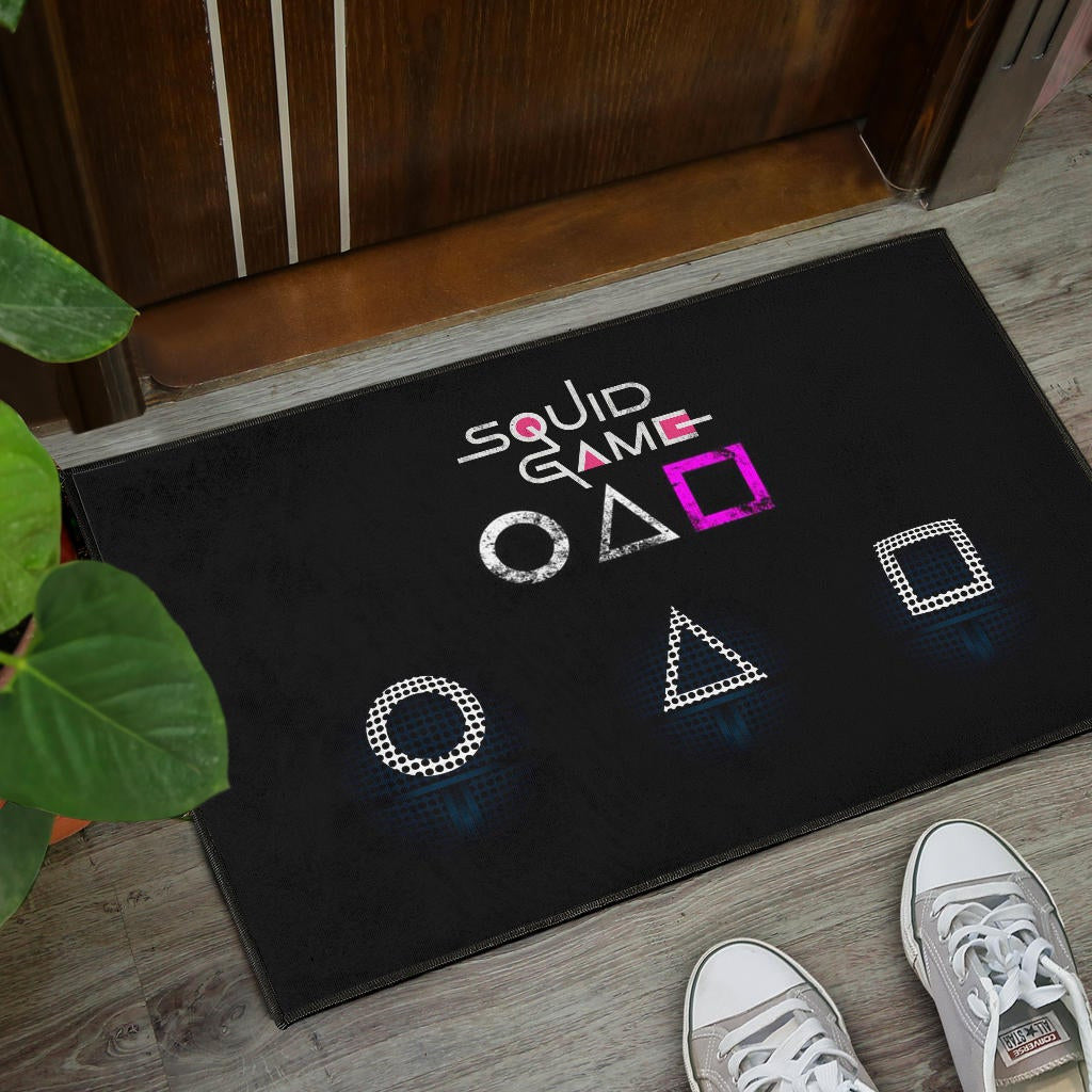 Squid Game Movie Door Mat Round Square Triangle Symbol Dot Style Door Mat Home Decor