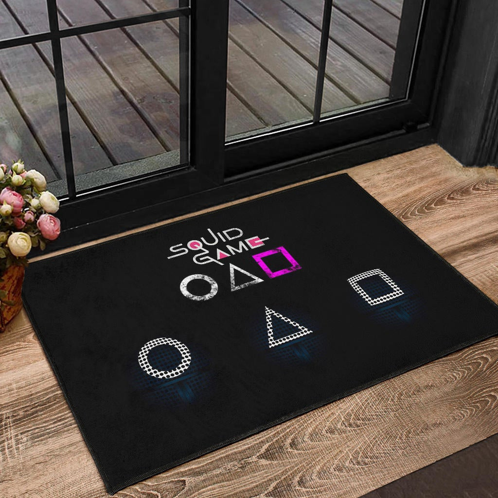 Squid Game Movie Door Mat Round Square Triangle Symbol Dot Style Door Mat Home Decor