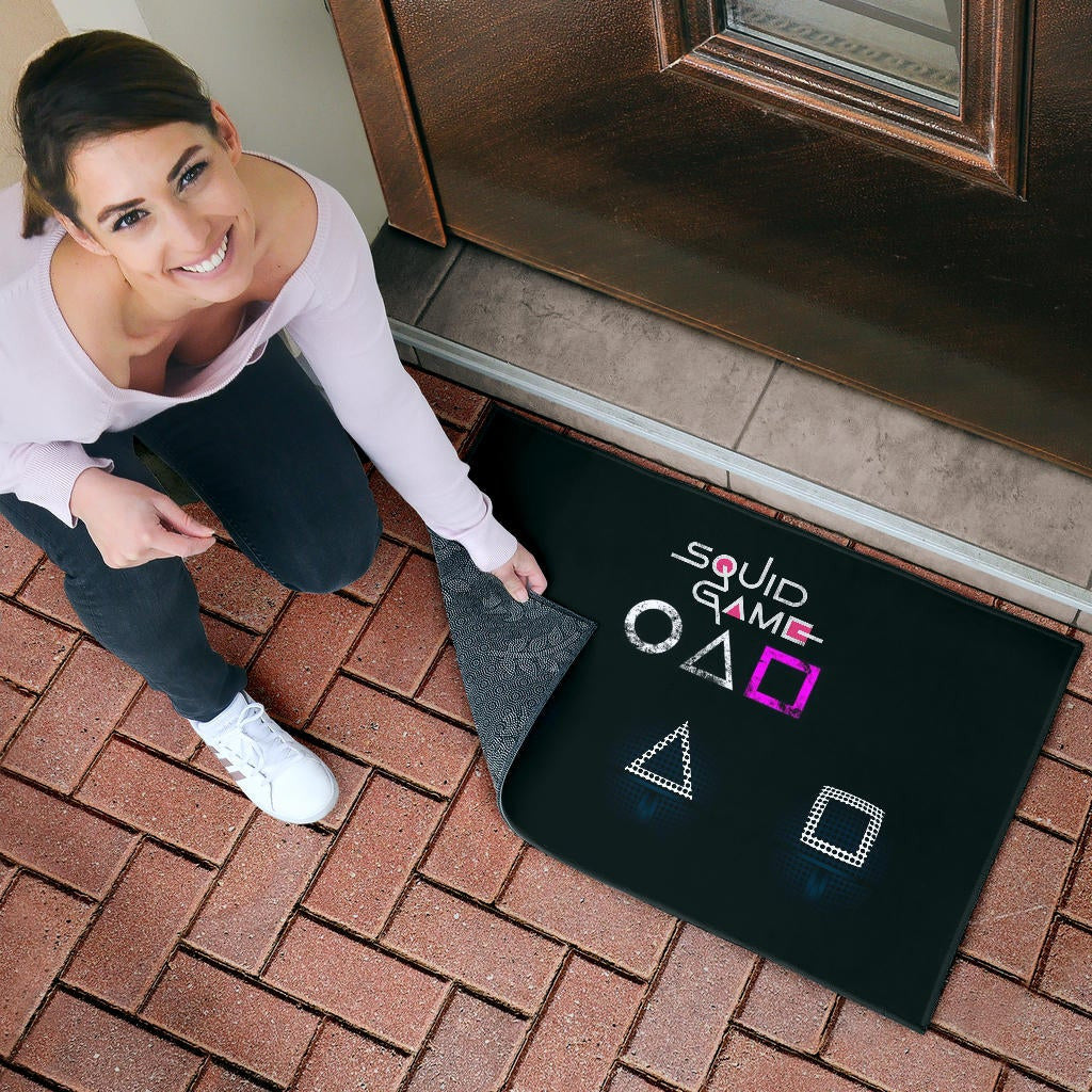 Squid Game Movie Door Mat Round Square Triangle Symbol Dot Style Door Mat Home Decor