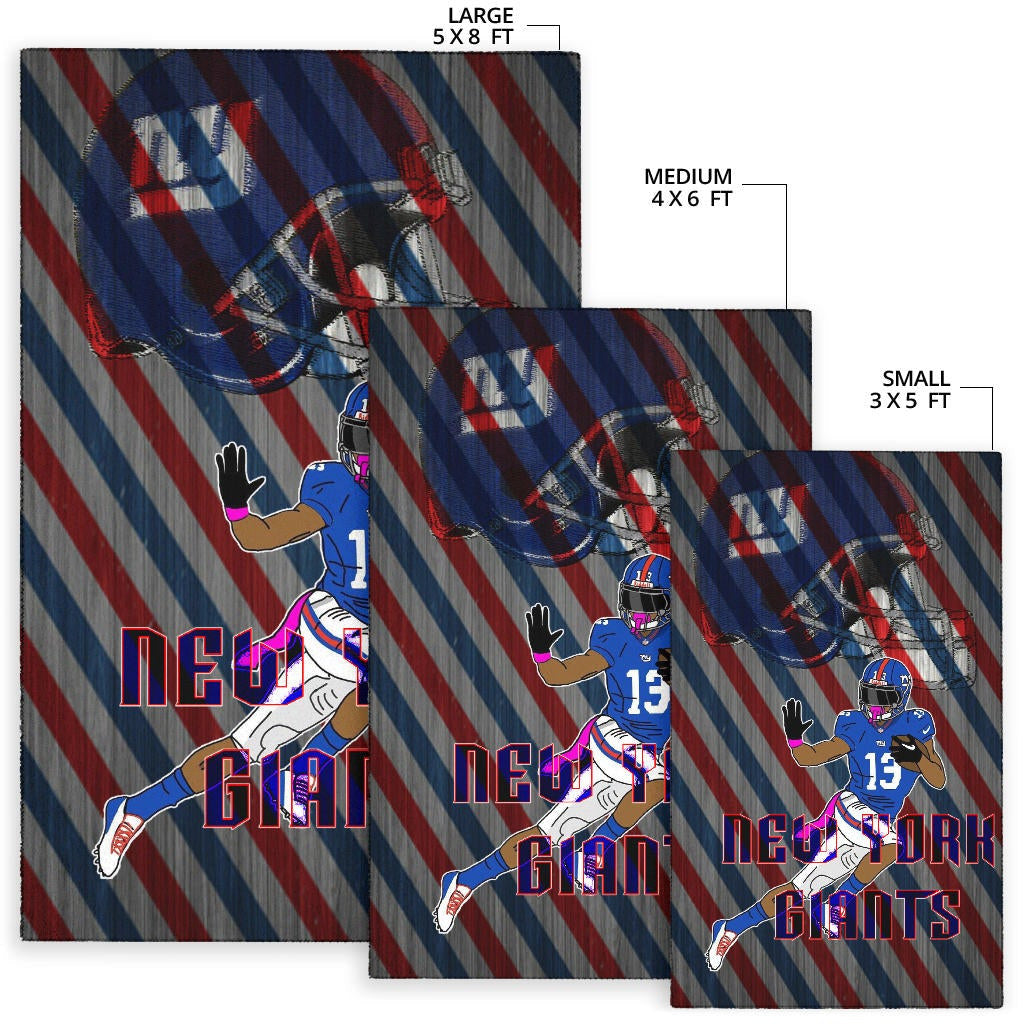 New York Giants American Football Team Area Rug Player 13 Protecting Rugby Ball Running Giant Helmet Rugs Home Decor