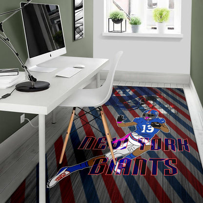 New York Giants American Football Team Area Rug Player 13 Protecting Rugby Ball Running Giant Helmet Rugs Home Decor