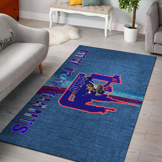 New York Giants American Football Team Area Rug Odell Beckham Jr With NY Symbols Bridge Status Of Liberty Rugs Home Decor
