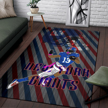 New York Giants American Football Team Area Rug Player 13 Protecting Rugby Ball Running Giant Helmet Rugs Home Decor