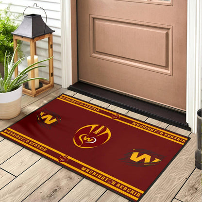 American Football Team Door Mat - Washington Redskin Rugby Ball W Patterns Door Mat Home Decor