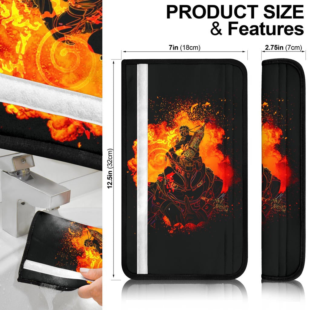 Naruto Anime Seat Belt Covers - Naruto Sitting On Gamabunta In Fire Eight Trigrams Seal Belt Covers