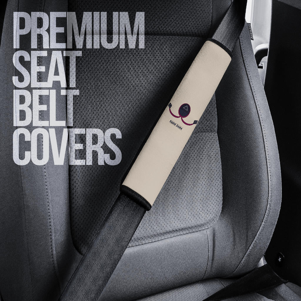 Squid Game Movie Seat Belt Covers Minimal Squid Worker Round Triangle Square Symbol Belt Covers