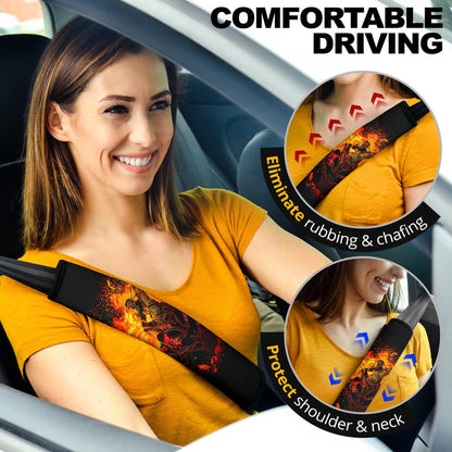 Naruto Anime Seat Belt Covers - Naruto Sitting On Gamabunta In Fire Eight Trigrams Seal Belt Covers